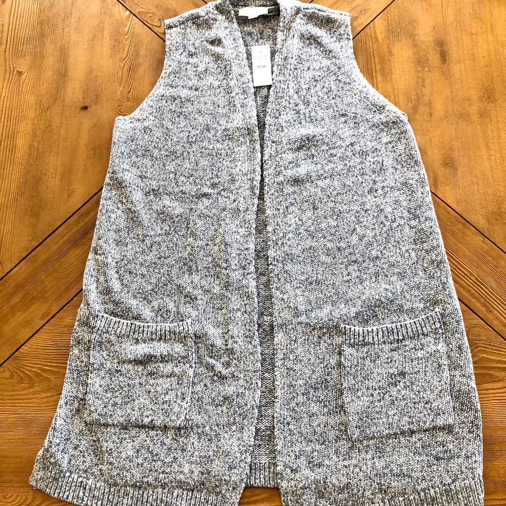 Loft Blue Cardigan Vest